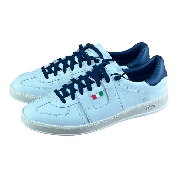 P448 White/Gray Leather Scuderia AlphaTauri Monza Sneaker Men’s Size P448 x Scuderia AlphaTauri Monza Sneaker in White | Smart Closet main image 4